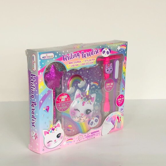 Hot Focus Writing Paradise Caticorn Style Journal and Accessories Set New In Box - Picture 5 of 13